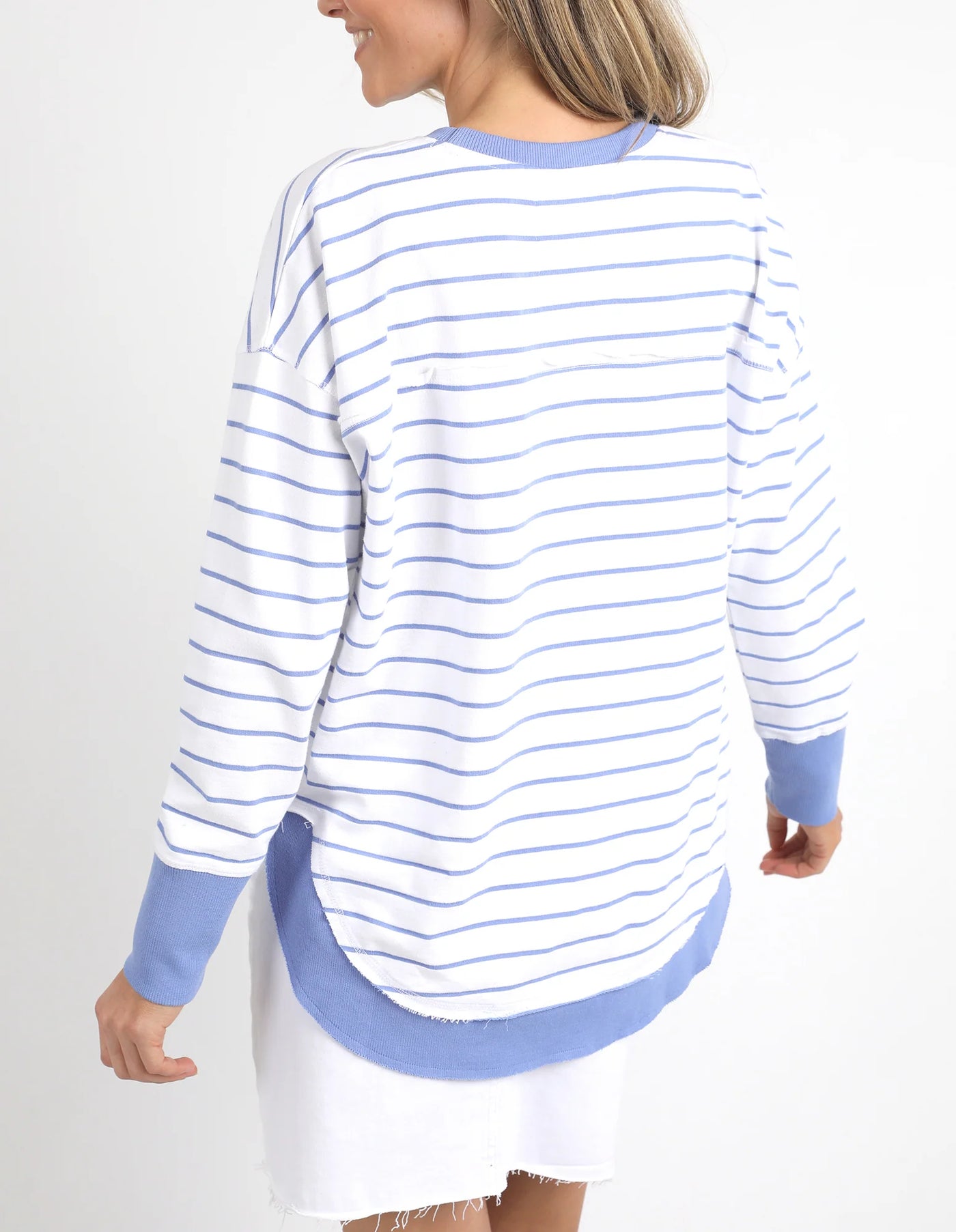 Simplified Crew - Blue Stripe