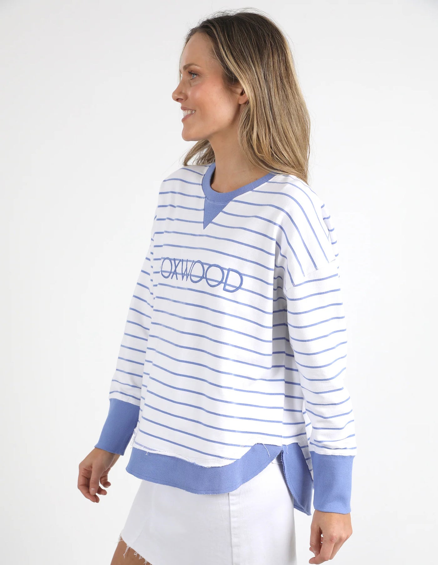 Simplified Crew - Blue Stripe