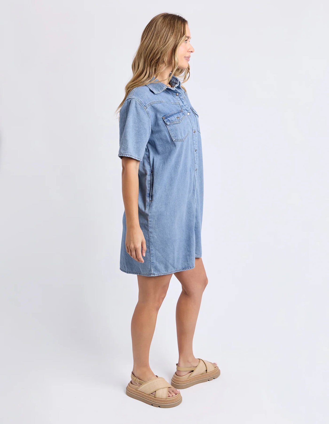 Sorcha Denim Dress - Light Blue