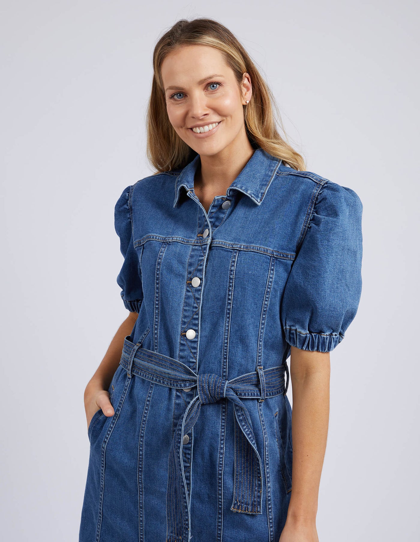 Talbert Dress - Mid Blue Denim