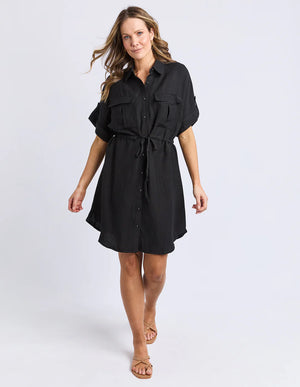 Willow Shirt Dress - Black