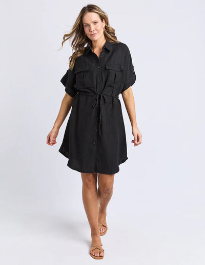 Willow Shirt Dress - Black