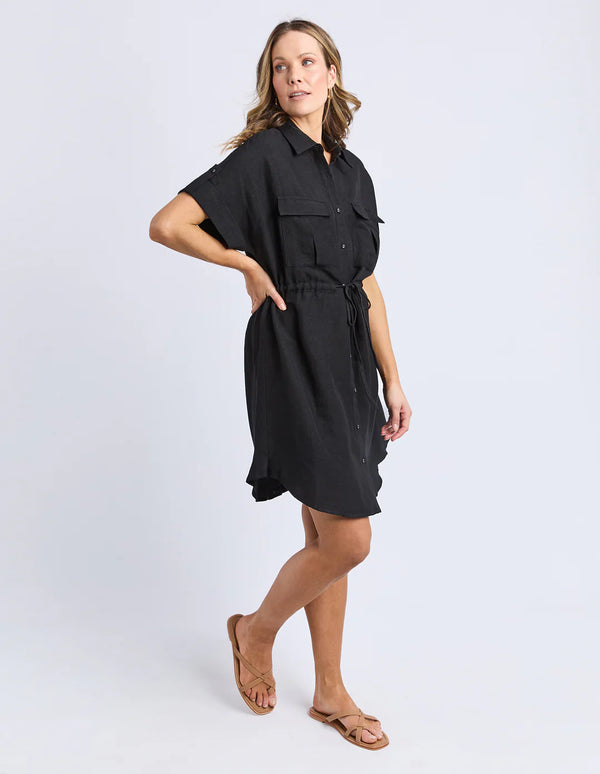 Willow Shirt Dress - Black
