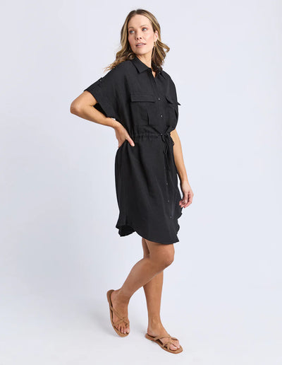 Willow Shirt Dress - Black