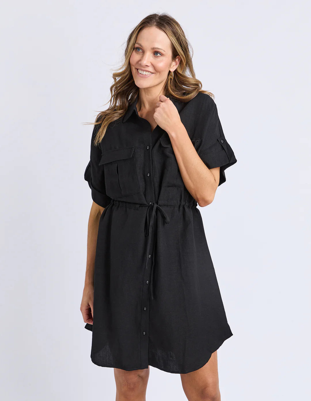 Willow Shirt Dress - Black