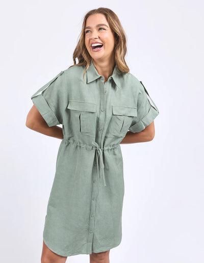 Willow Shirt Dress - Iceberg Green