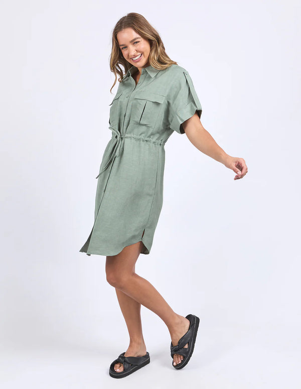 Willow Shirt Dress - Iceberg Green