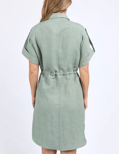 Willow Shirt Dress - Iceberg Green