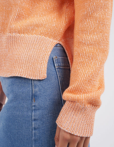 sleeve details of foxwood wrenley knit tangerine