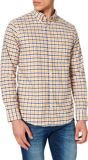 Oxford Two Colour Gingham - Ivy Gold
