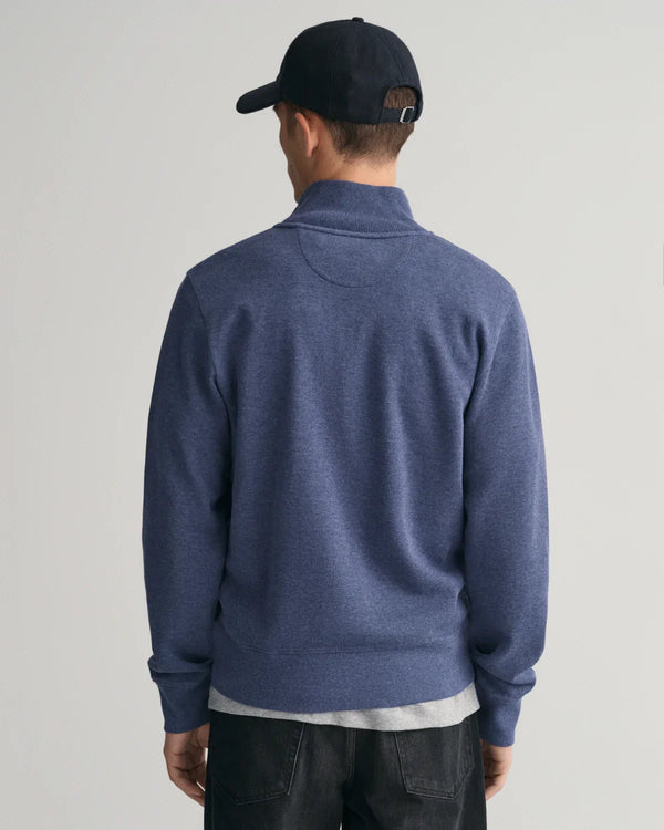 Sacker Rib Half Zip Sweatshirt - Dark Jeansblue Melange