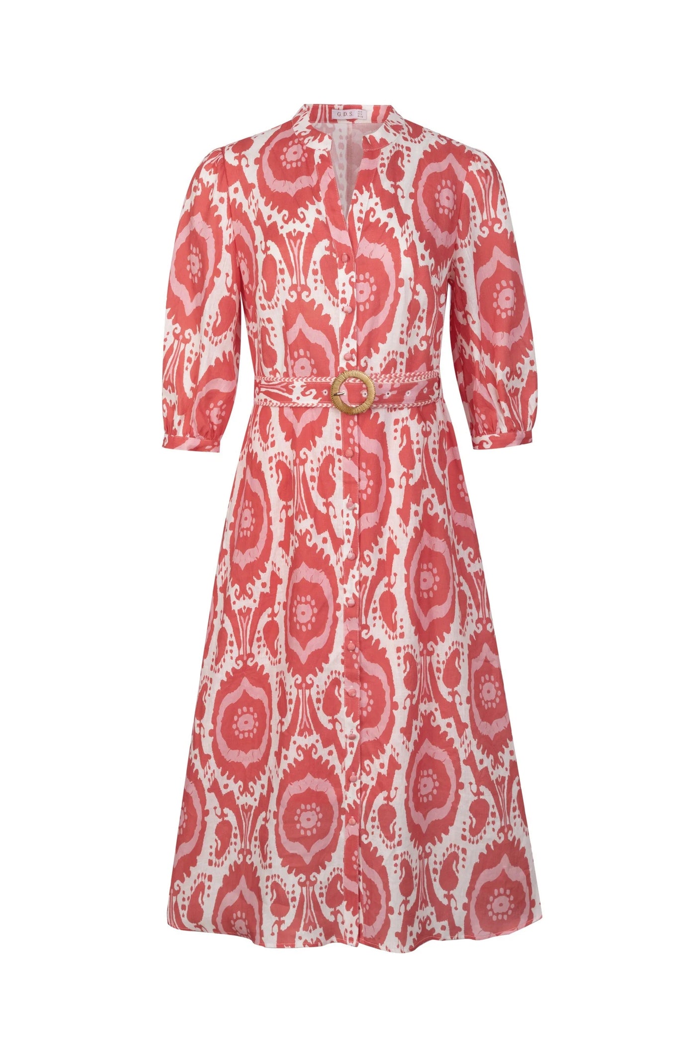 Abyss Long Sleeve Dress - Coral