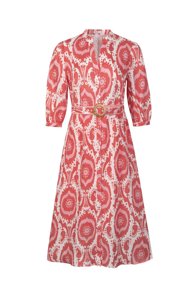 Abyss Long Sleeve Dress - Coral