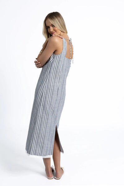 Blaire Stripe Dress - Midnight/White
