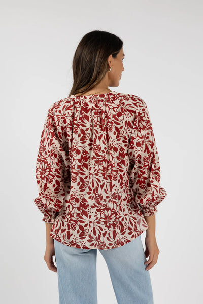 Eden Blouse - Brick Print