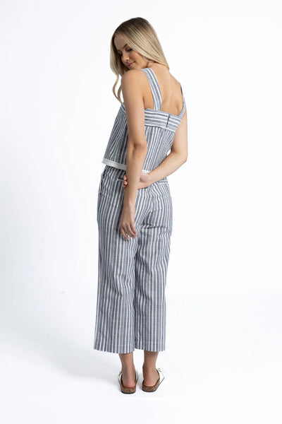 Eve Stripe Pant - Midnight/White