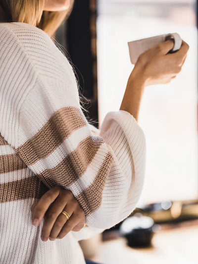 Flipside Stripe Jumper - White