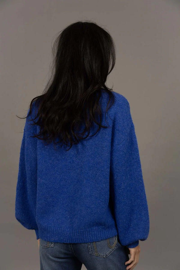 Nouveau V Neck Jumper - Royal Blue