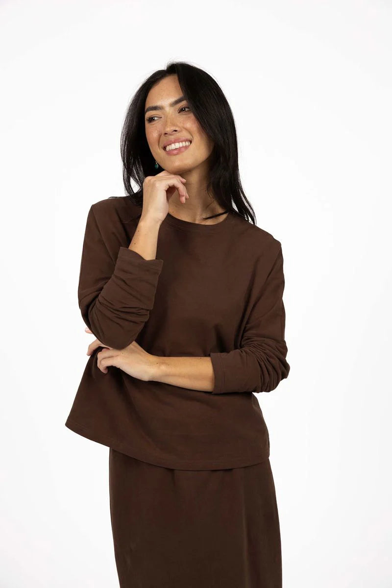 Wildfire Longsleeve Tee - Chocolate