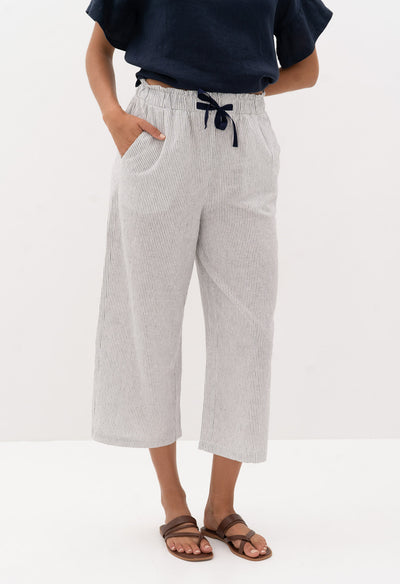Bay Pant - Navy Stripe