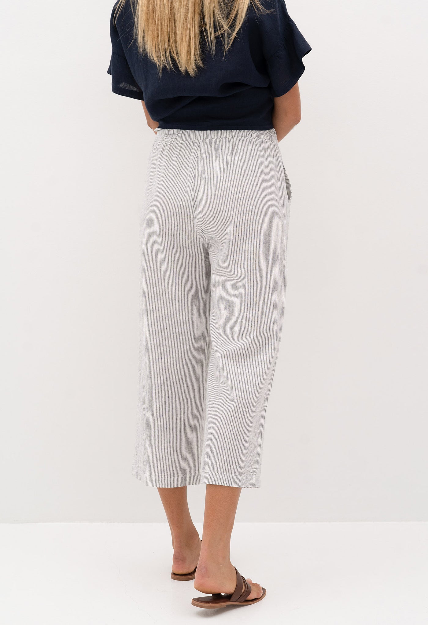 Bay Pant - Navy Stripe