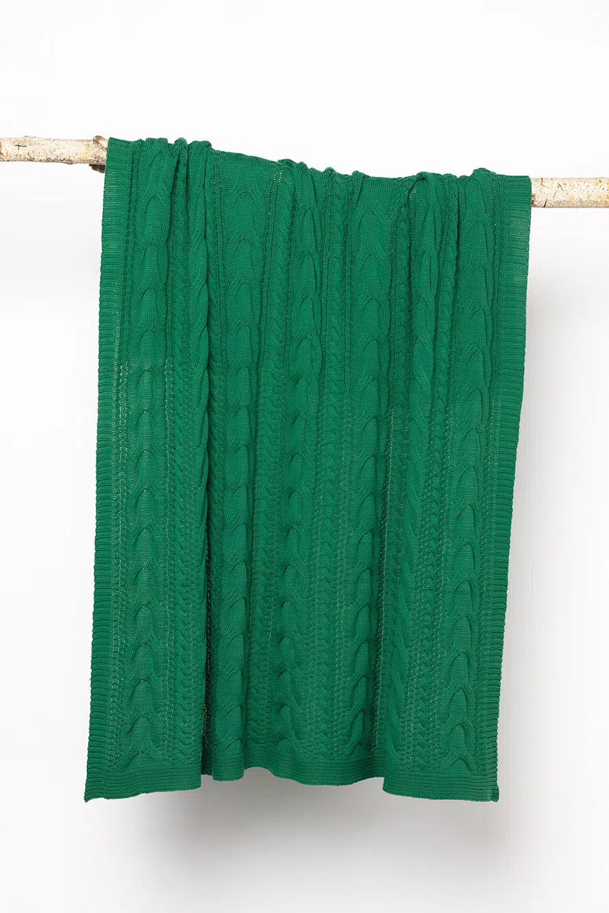 Cable Knit Throw Cedar
