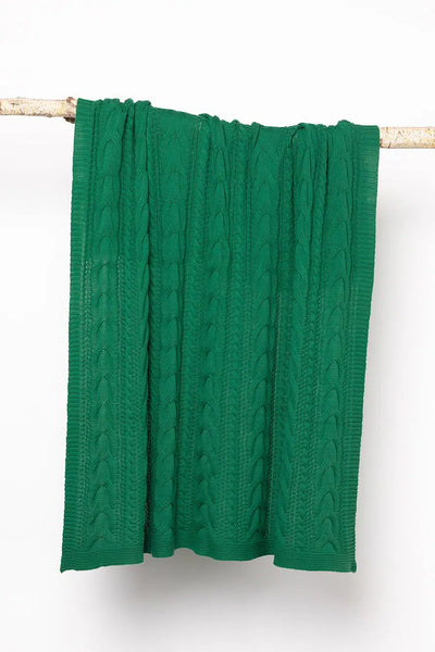 Cable Knit Throw Cedar