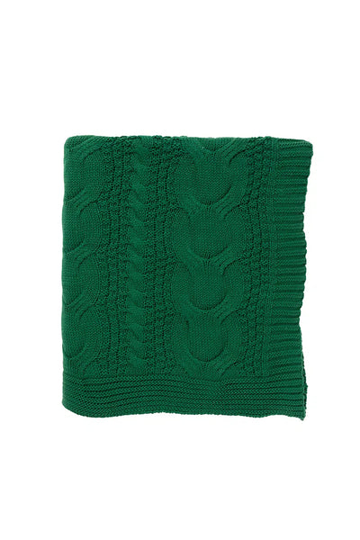 Cable Knit Throw Cedar