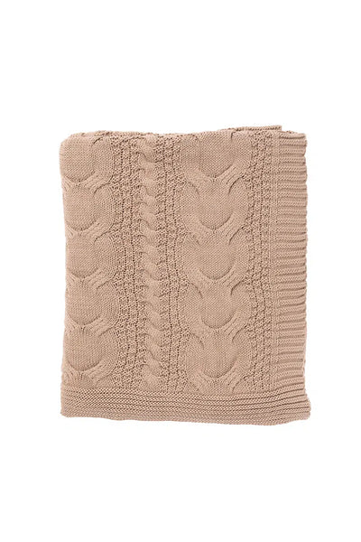 Cable Knit Throw Mushroom