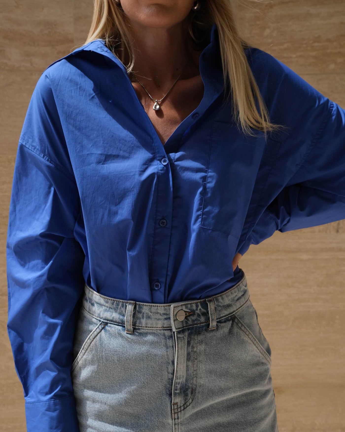 Sloane Shirt-Cobalt
