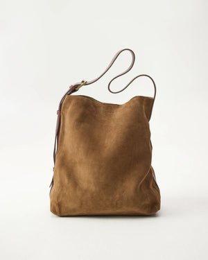 Suede Cabas Tote - Chestnut