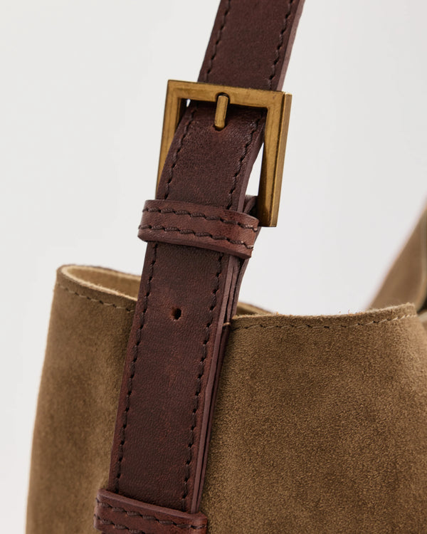 Suede Cabas Tote - Chestnut