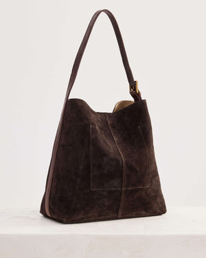 Suede Cabas Tote - Chocolate