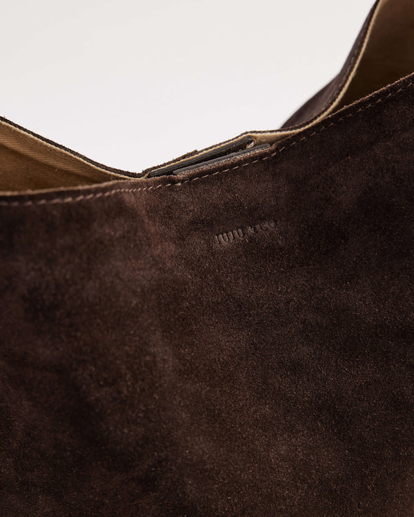 Suede Cabas Tote - Chocolate