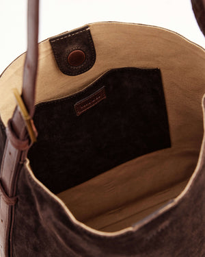Suede Cabas Tote - Chocolate