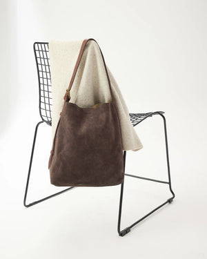 Suede Cabas Tote - Chocolate