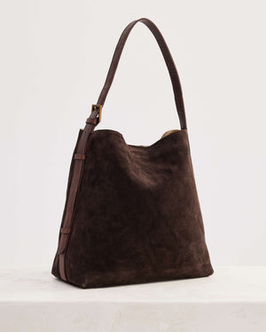 Suede Cabas Tote - Chocolate