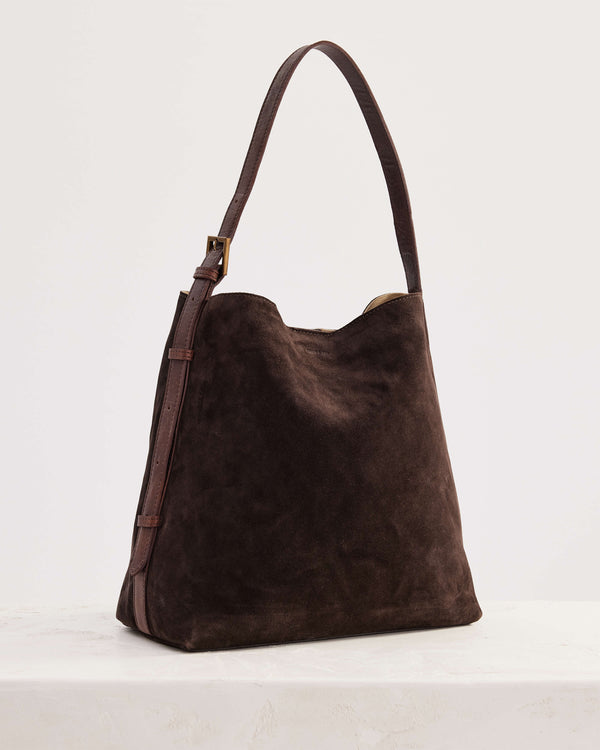 Suede Cabas Tote - Chocolate