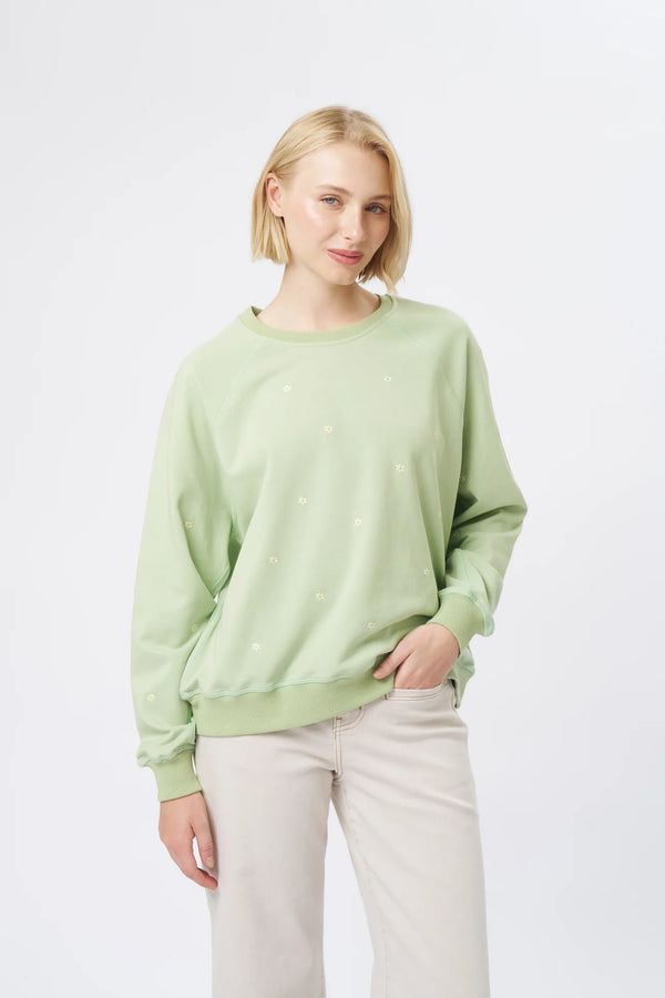 Patti Sweatshirt Daisy - Grape Green
