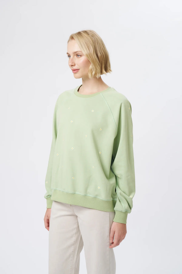 Patti Sweatshirt Daisy - Grape Green