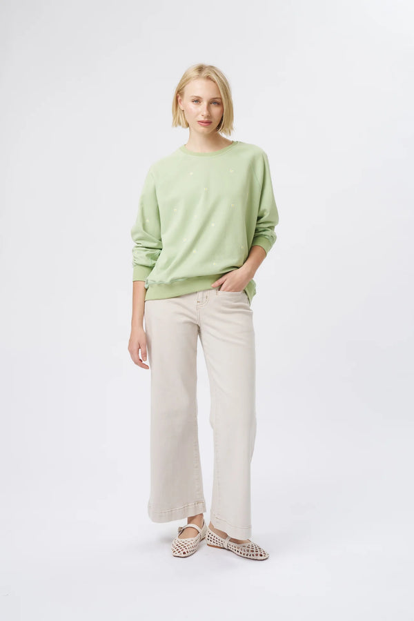 Patti Sweatshirt Daisy - Grape Green