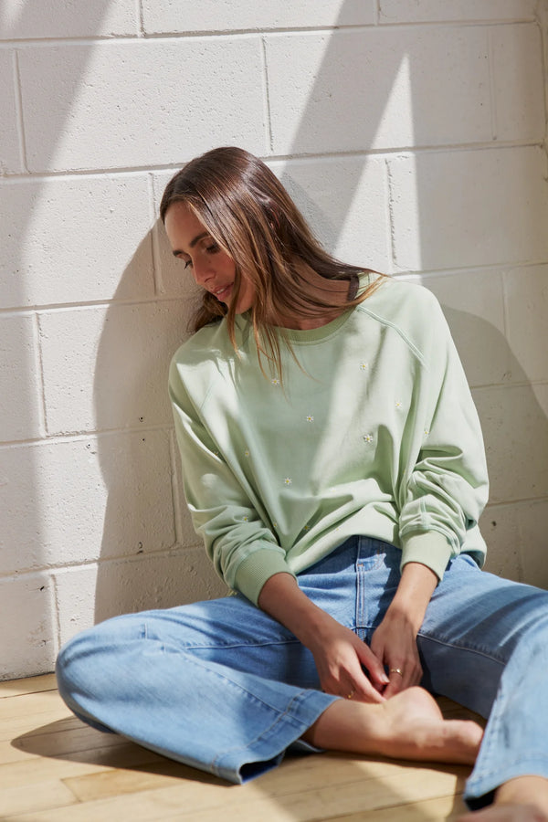 Patti Sweatshirt Daisy - Grape Green