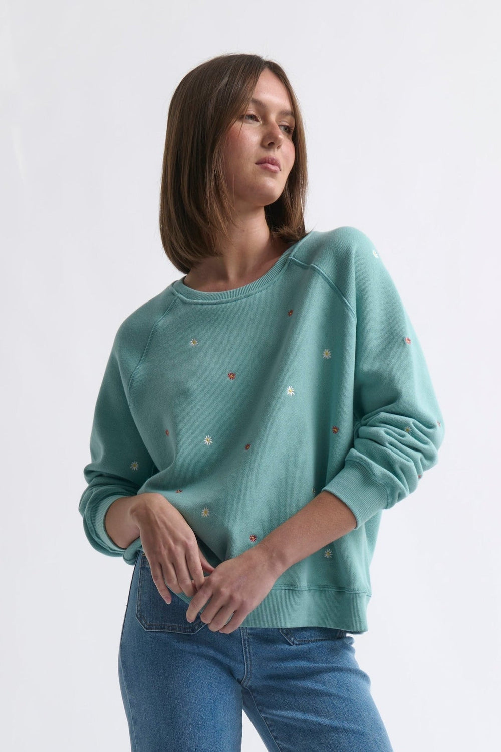 Patti Sweatshirt - Daisy/Mint Green