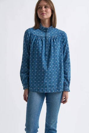 Tamara Shirt - Denim Flower