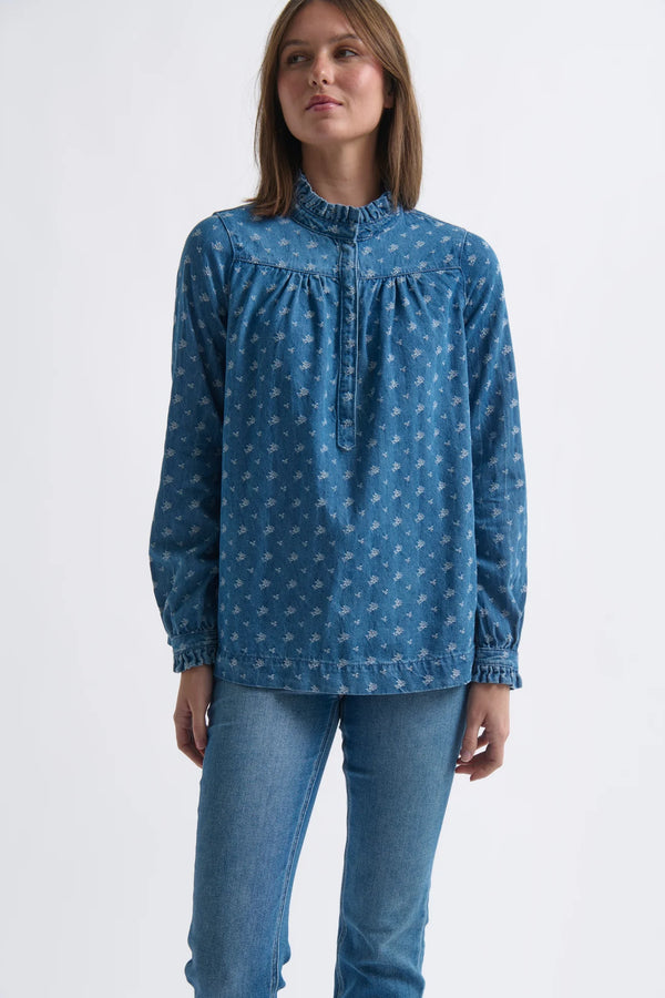 Tamara Shirt - Denim Flower