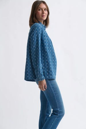 Tamara Shirt - Denim Flower