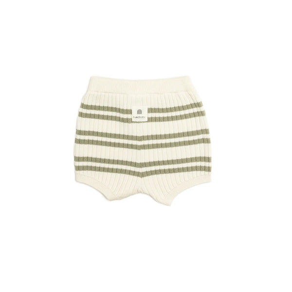 Knit Rib Short - Sage Stripe