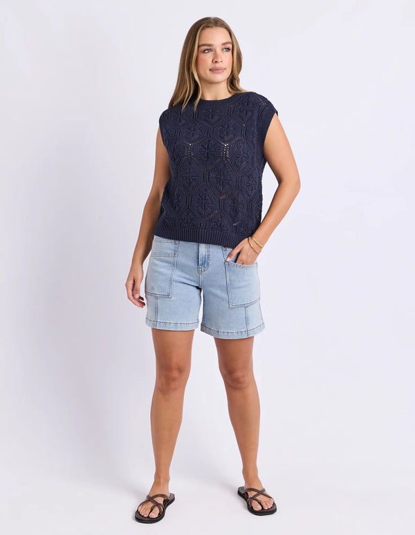 Luna Knit Vest - Navy