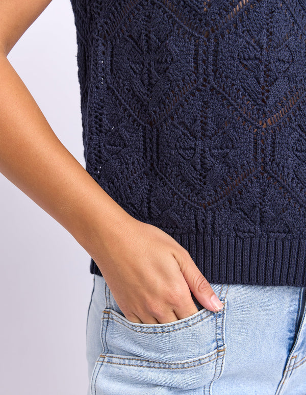Luna Knit Vest - Navy