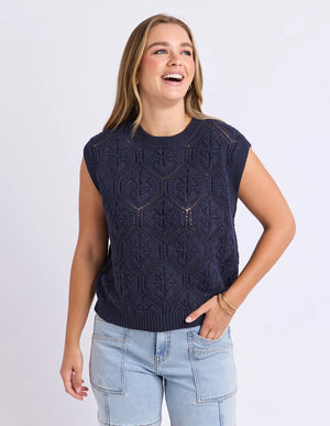 Luna Knit Vest - Navy